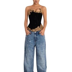 Albina Dyla Excalibur croset -black and gold